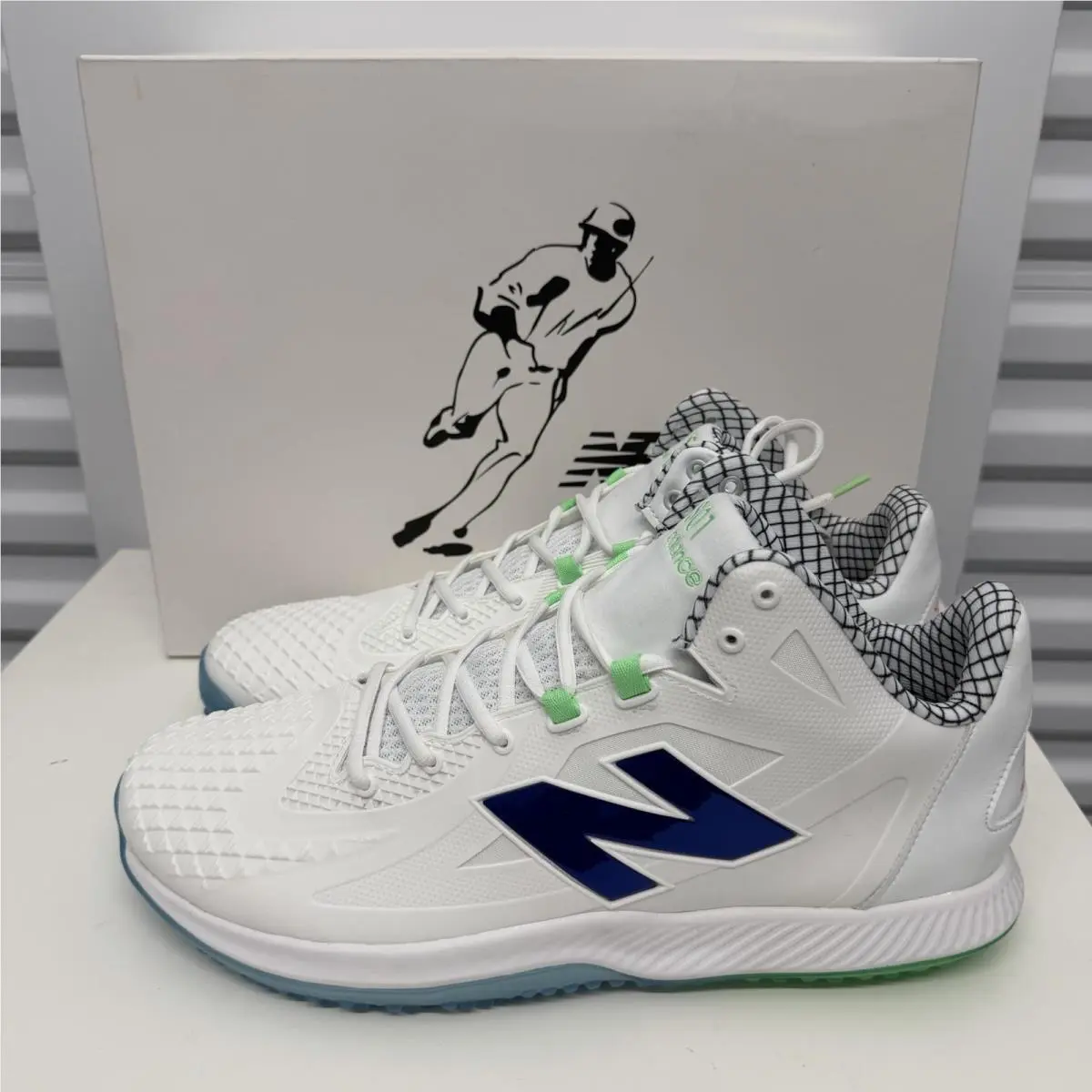 New Balance Fuelcell Ohtani v1 Lab Work Turf Shoes White/green Men`s 16