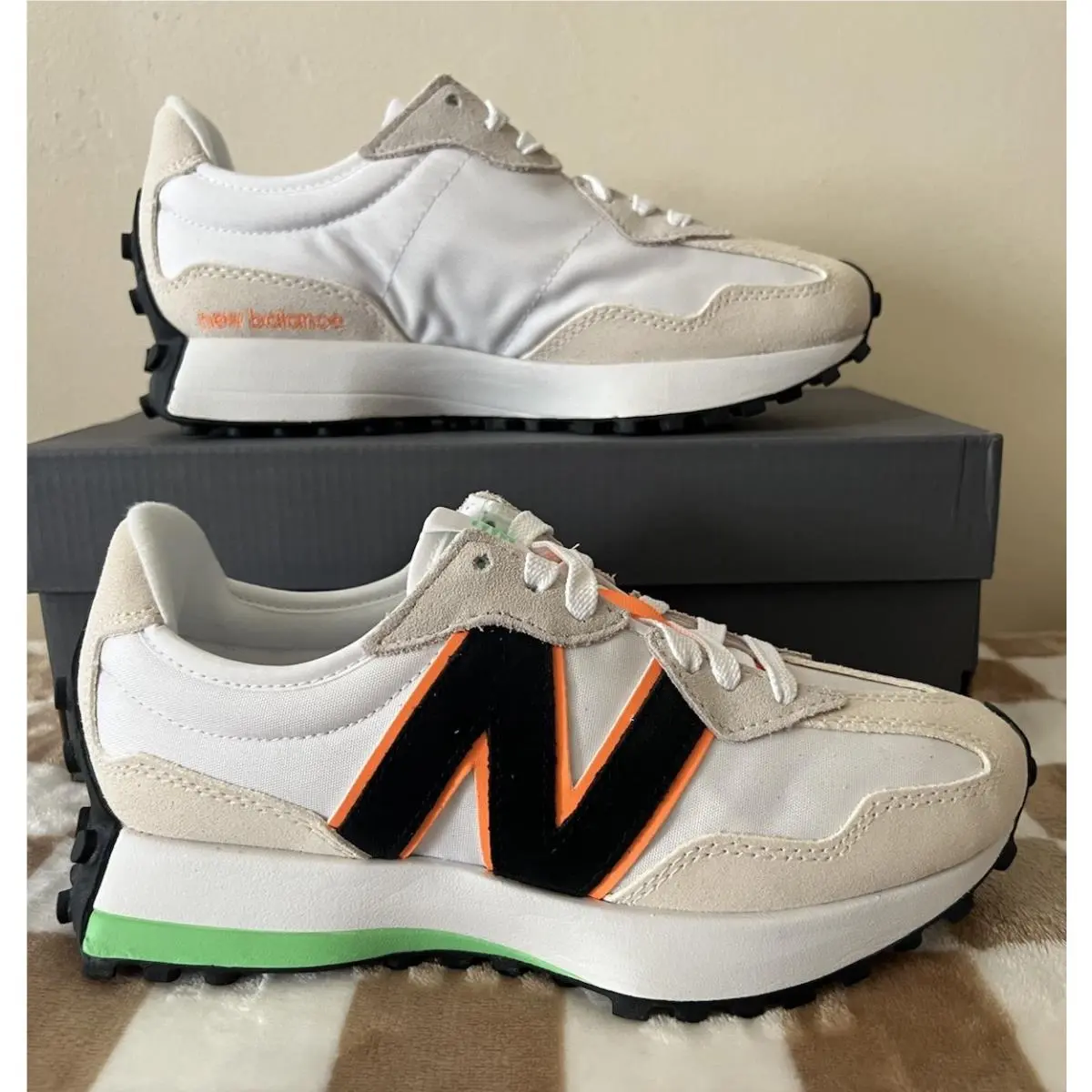 New Balance 327 Sneakers Lime Leaf/hot Mango WS327NC Women’s Size 6