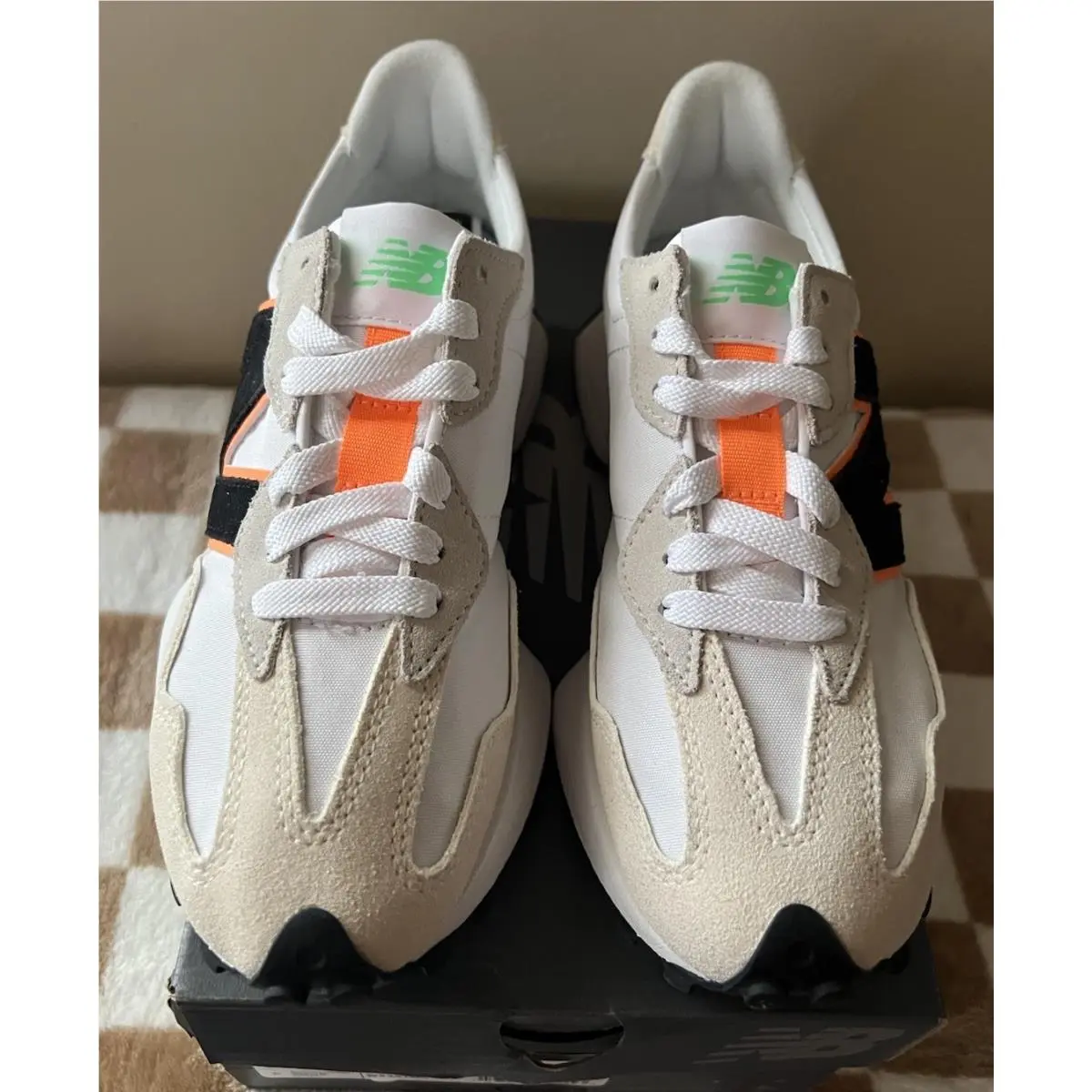 New Balance shoes - New Balance 327 - WS327NC - White/Lime Leaf/Hot Mango 8