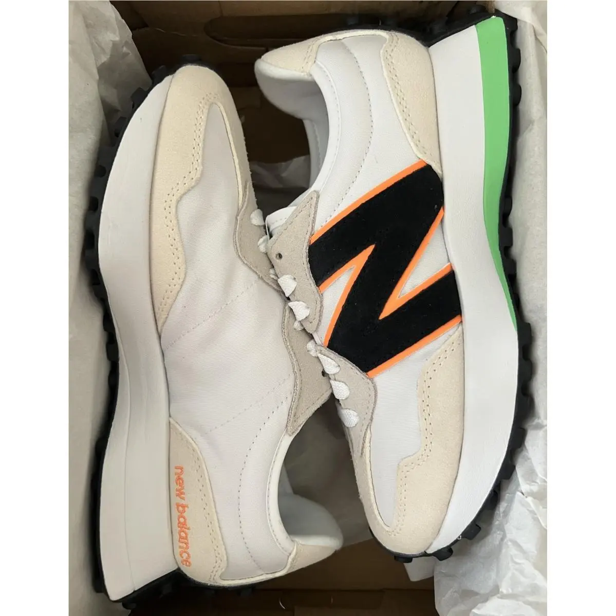 New Balance shoes - New Balance 327 - WS327NC - White/Lime Leaf/Hot Mango 13