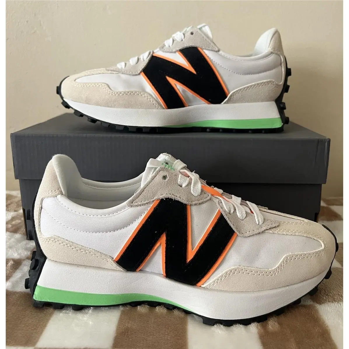 New Balance shoes - New Balance 327 - WS327NC - White/Lime Leaf/Hot Mango 1