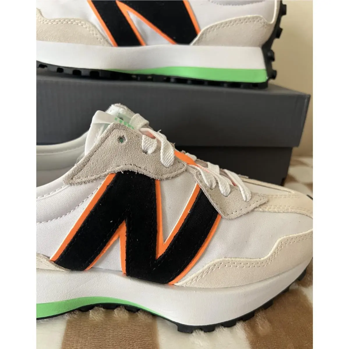 New Balance shoes - New Balance 327 - WS327NC - White/Lime Leaf/Hot Mango 2