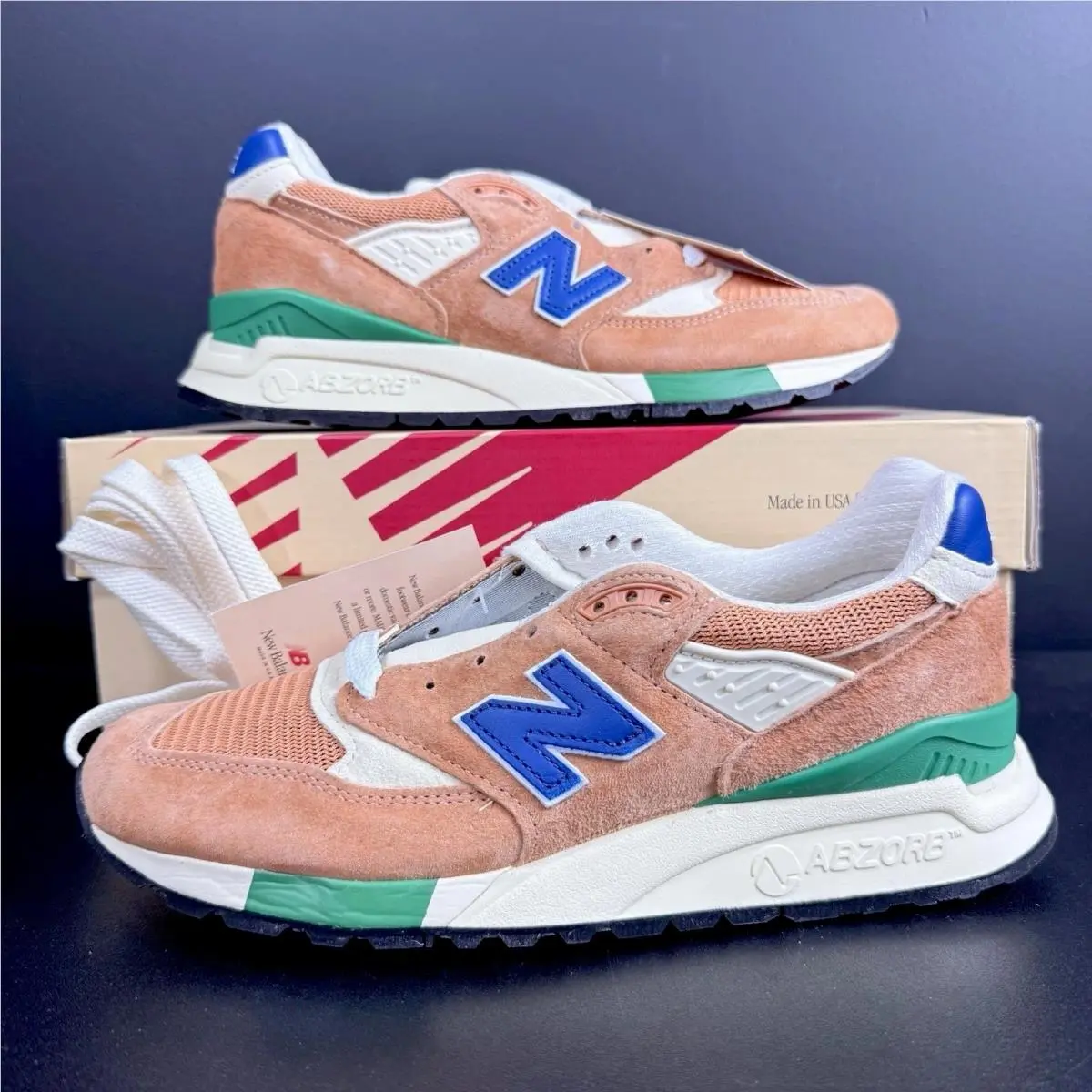 New Balance 998 Men’s Size 7.5 Teddy Santis Made in Usa Orange Royal Blue