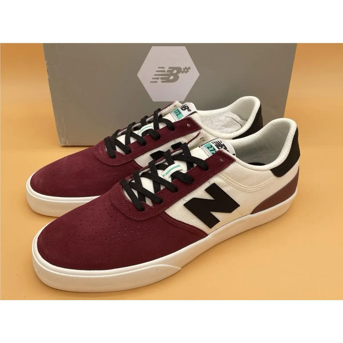 Sz 12 D New Balance Numeric 272 Skate Skateboarding Shoes Burgandy White Medium