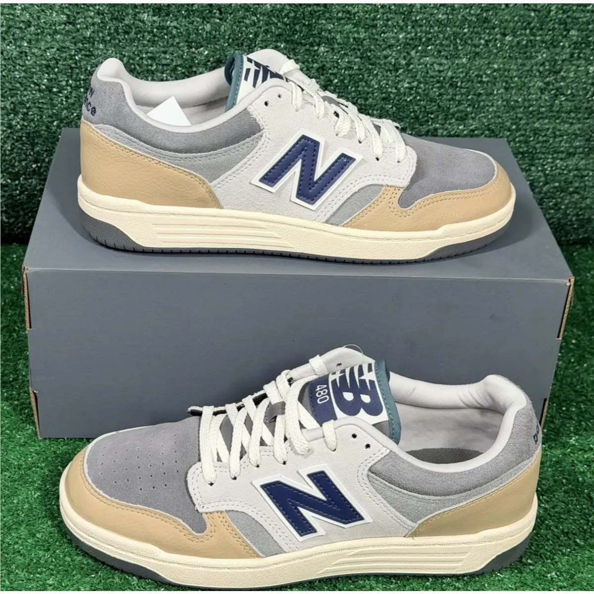New Balance 480 Court Sneakers Mens 8.5 / Womens 10 D BB480LGB Grey Brown New