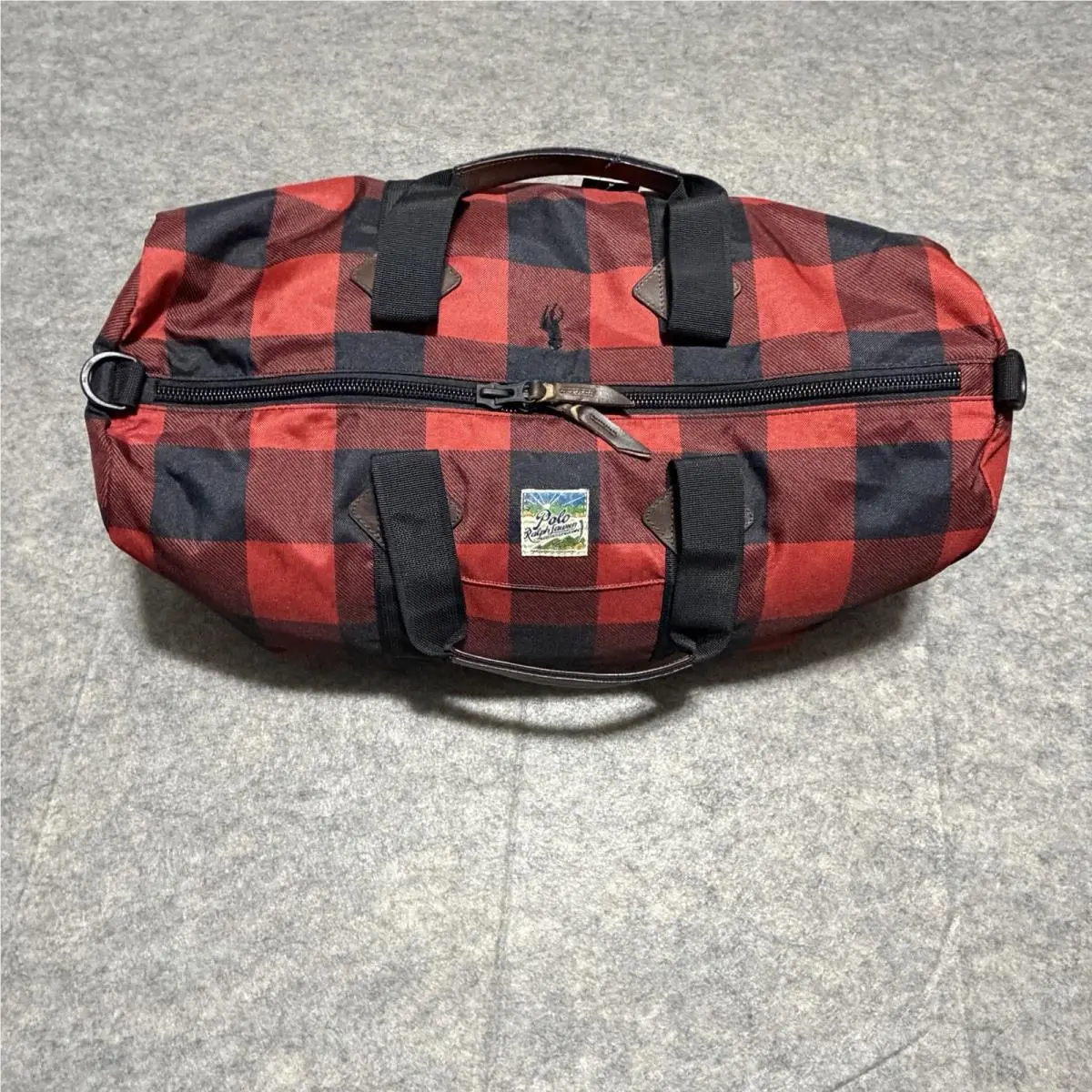 Polo Ralph Lauren Plaid Buffalo Check Boston Duffel Bag Rare Missing Strap