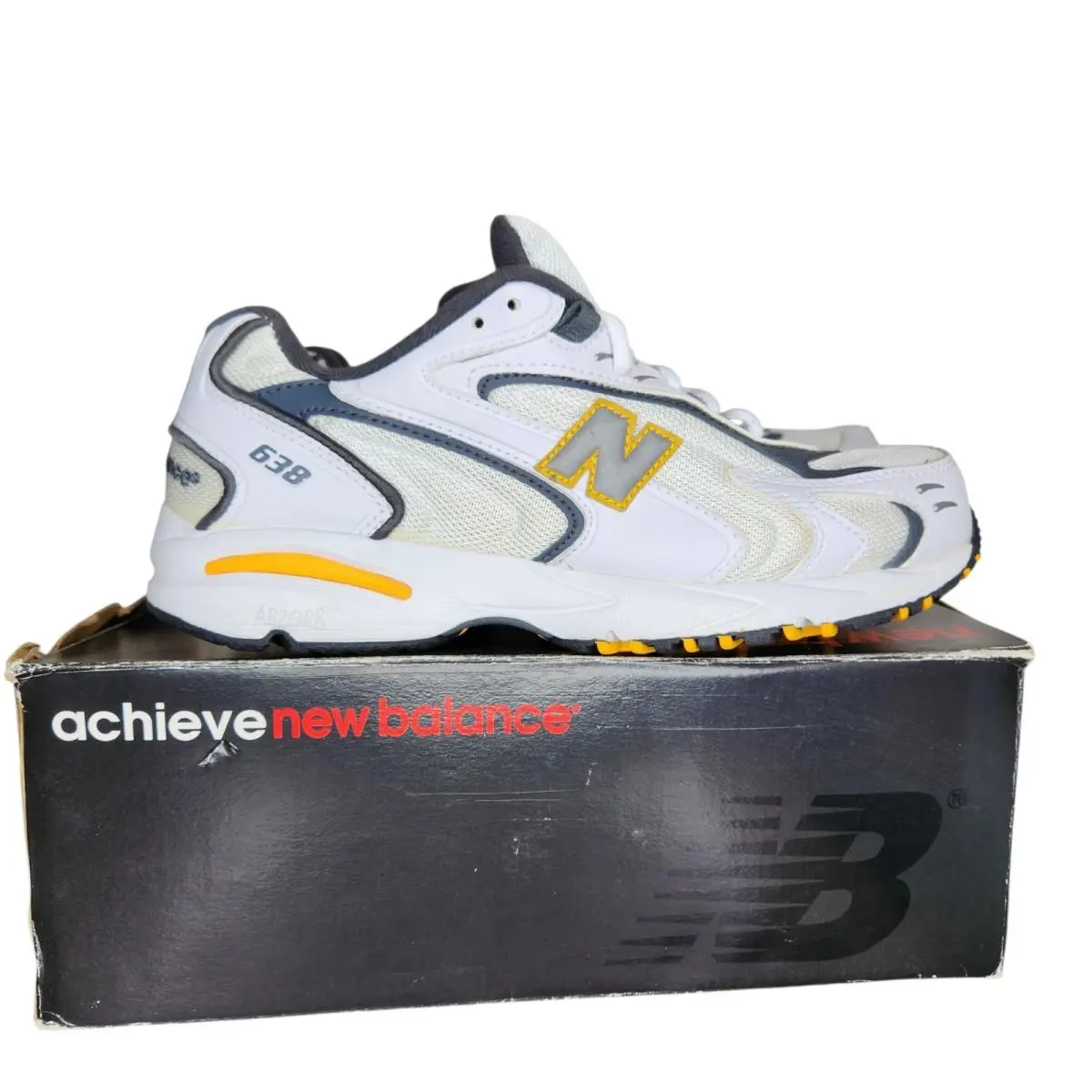 Y2K New Balance 638 Mens 8.5 4E White Dad Training Walking Shoes M638WS Abzorb