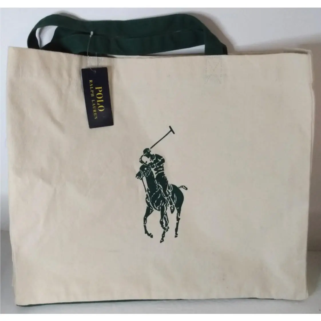 Ralph Lauren Polo Tote Bag Reusable Shopping 18 x 15”x 5.5” Canvas Waterkeeper
