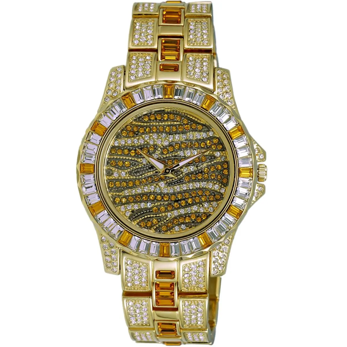 Adee Kaye Men`s Chameleon Yellow Dial Watch - AK1177Y