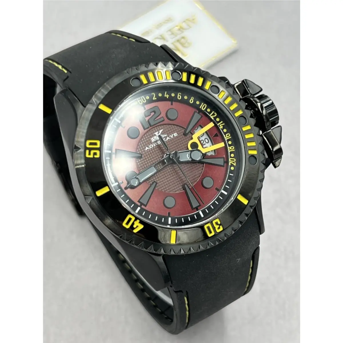 Adee Kaye AK7779 Men`s Silicone Band Red Dial Water Resist Watch