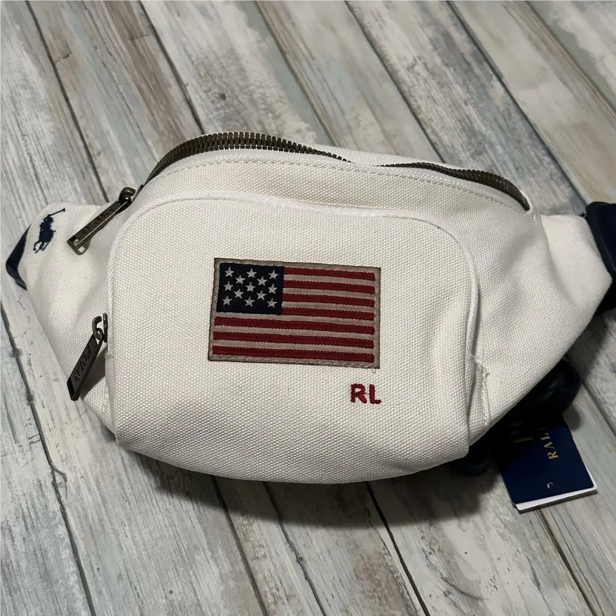Polo Ralph Lauren Usa Flag Unisex Waist Fanny Pack Bag Canvas Crossover