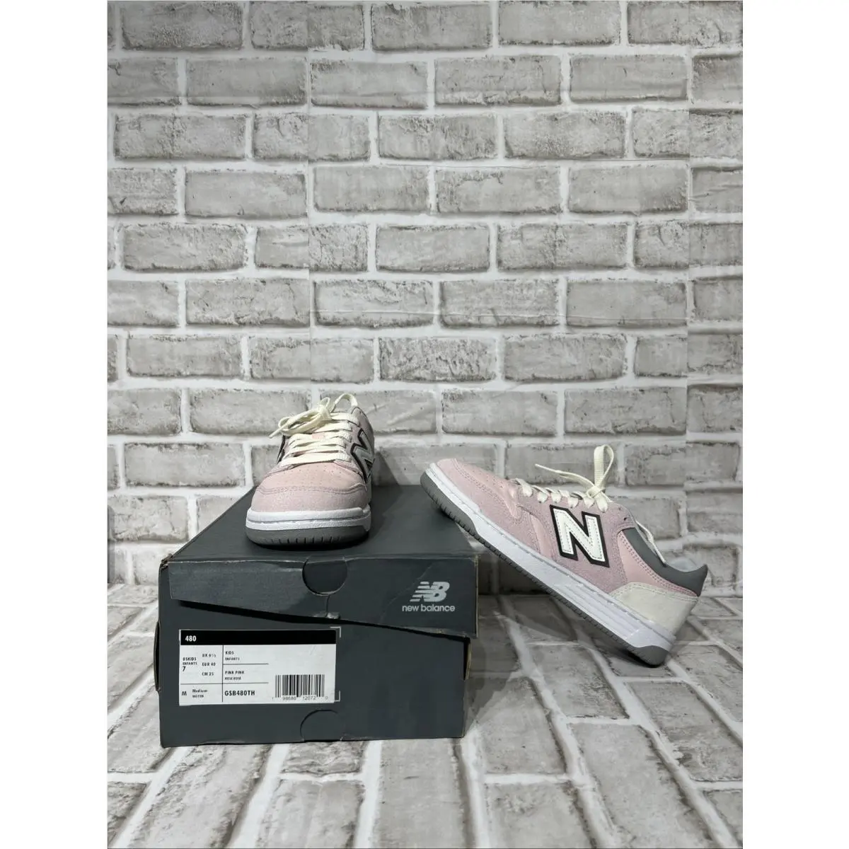 New Balance 480 Kid`s Rose Pink Sneakers GSB480TH Size 7 Women 8.5 New