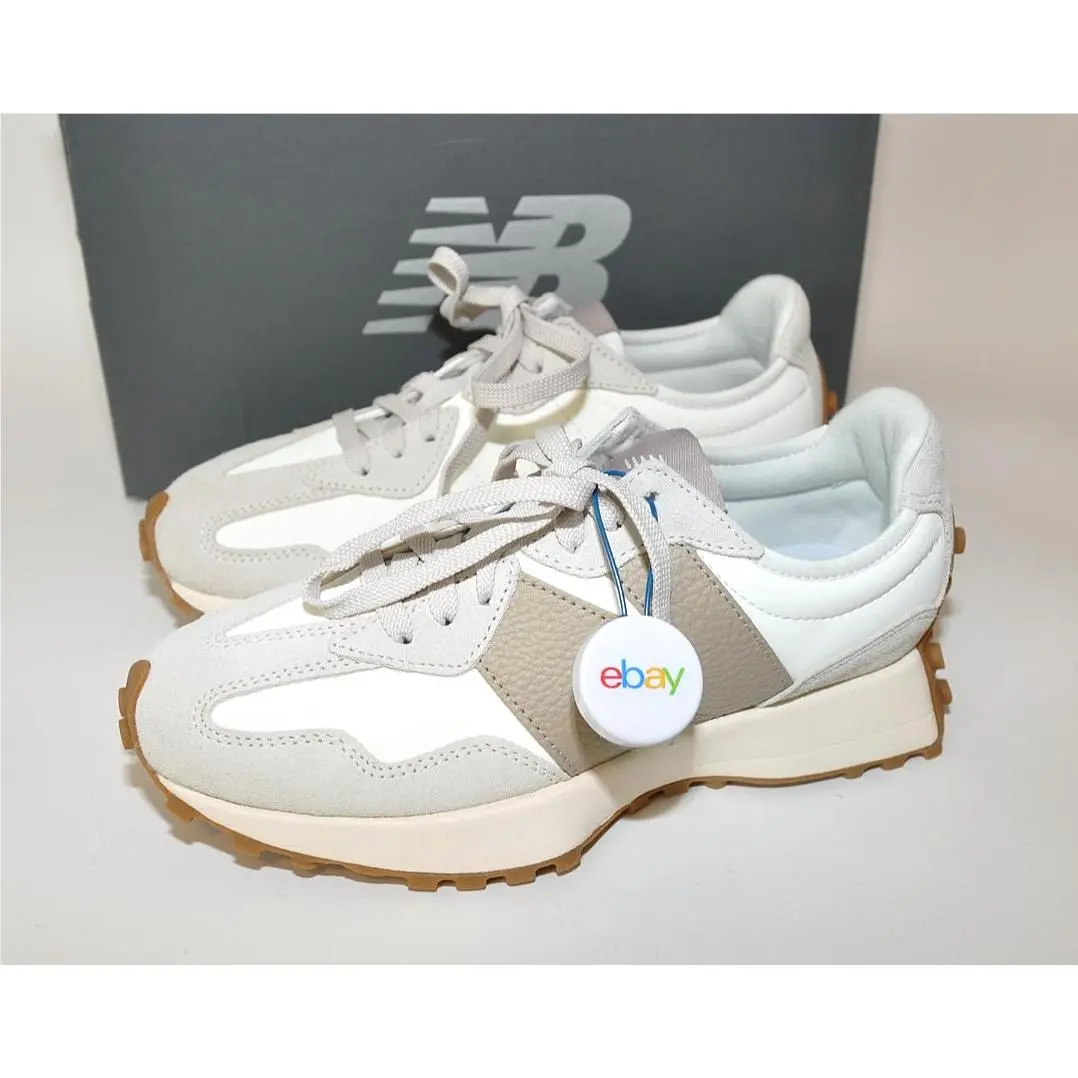 New Balance 327 Sneakers Moonbeam Driftwood Gum Sole Women`s Size 8