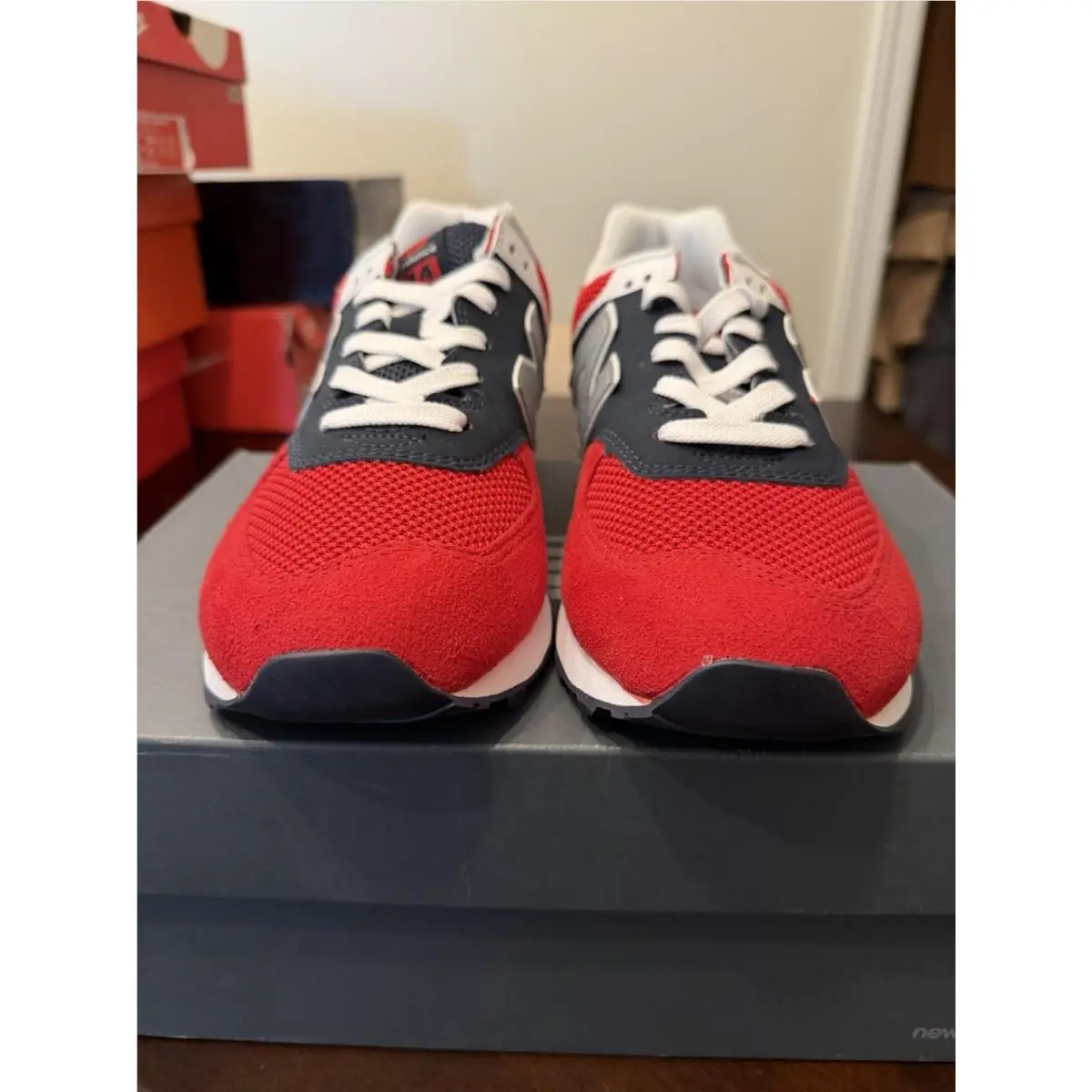 New Balance shoes - New Balance 574 - Red,blue,white,grey (UPC: 0192662538844) 4