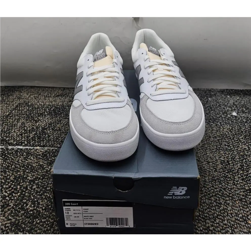 New Balance 300 Court Sneaker Men`s White Gray CT300GW3 Size US 12