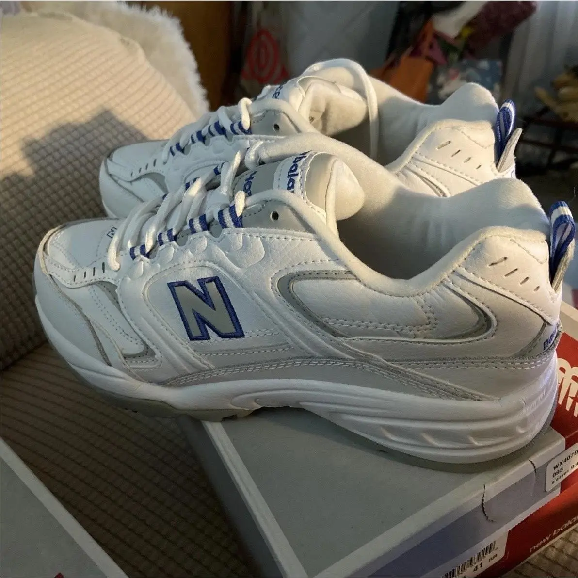 New Balance shoes - New Balance WX407BL - WX407BL - White, Manufacturer: Silver, Aqua 7
