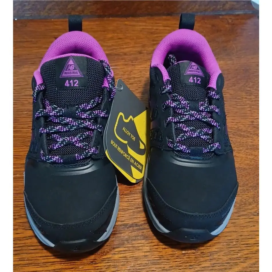Womens Size 5 -new Balance 412v1 Alloy Toe Industrial Work Shoe-black/purple