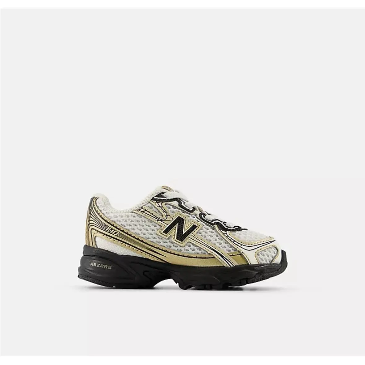 Size 9c - New Balance 740 White Gold Toddler Bungee Lace