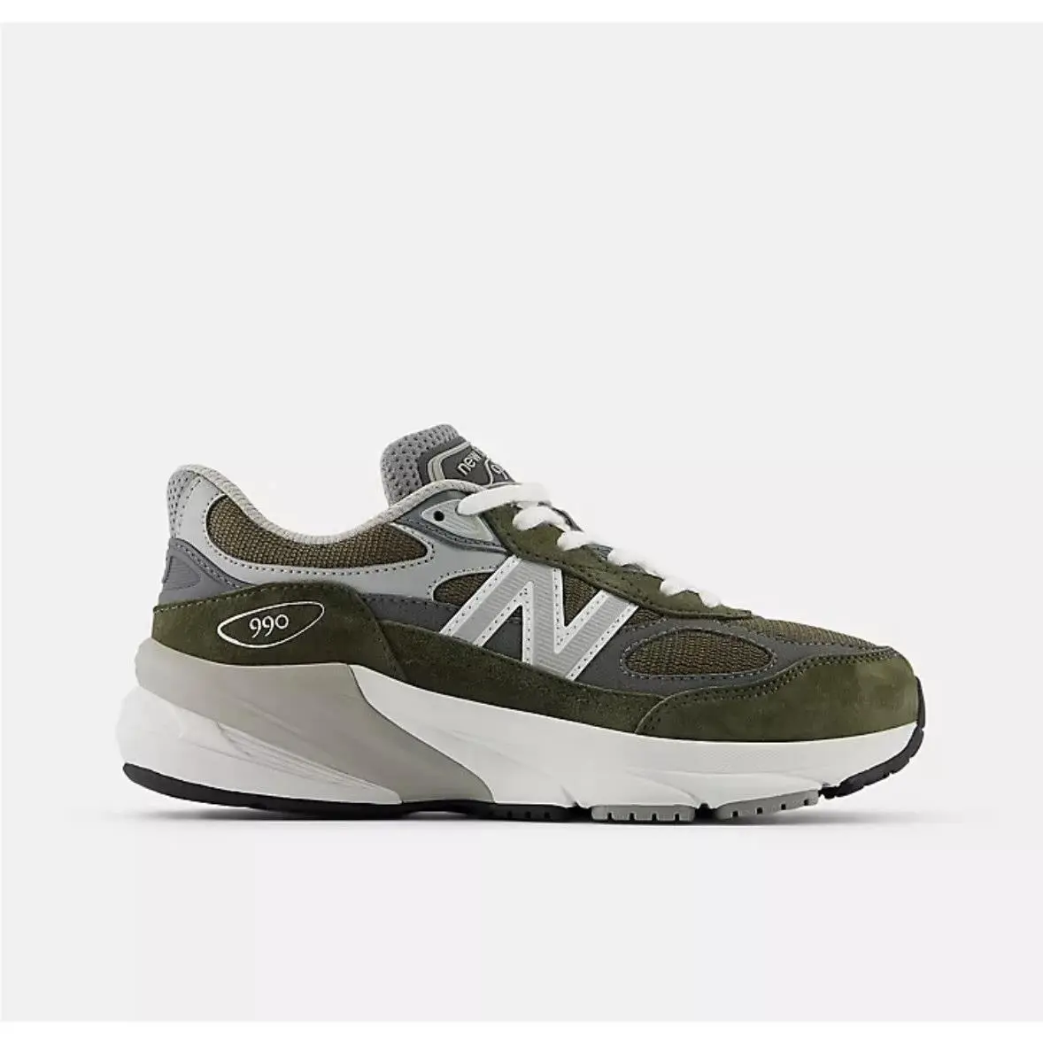 Size 7y - New Balance 990v6 Olive Grey Gradeschool