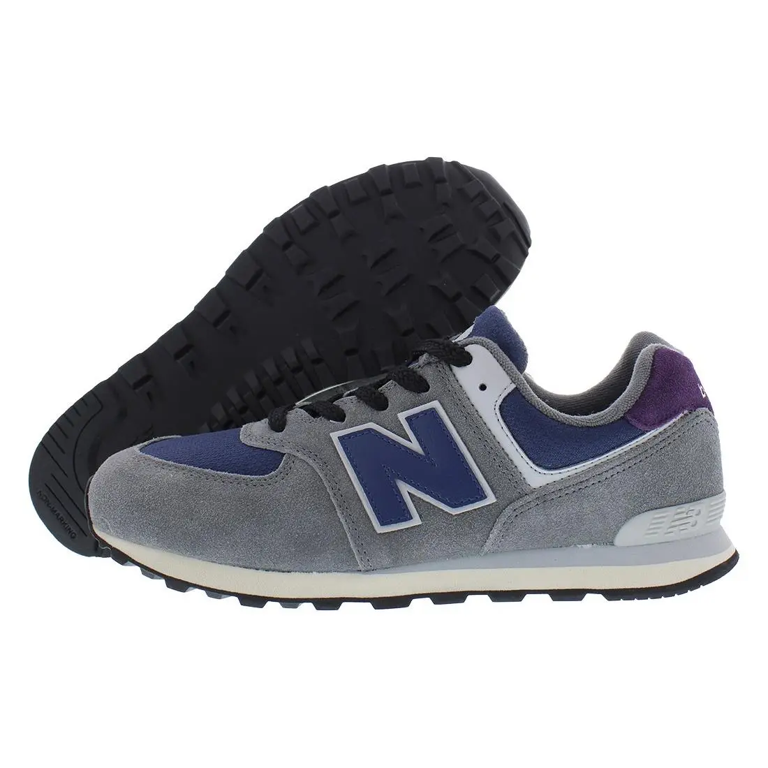 New Balance 574 GS Boys Shoes Size 5.5 Color: Grey/blue