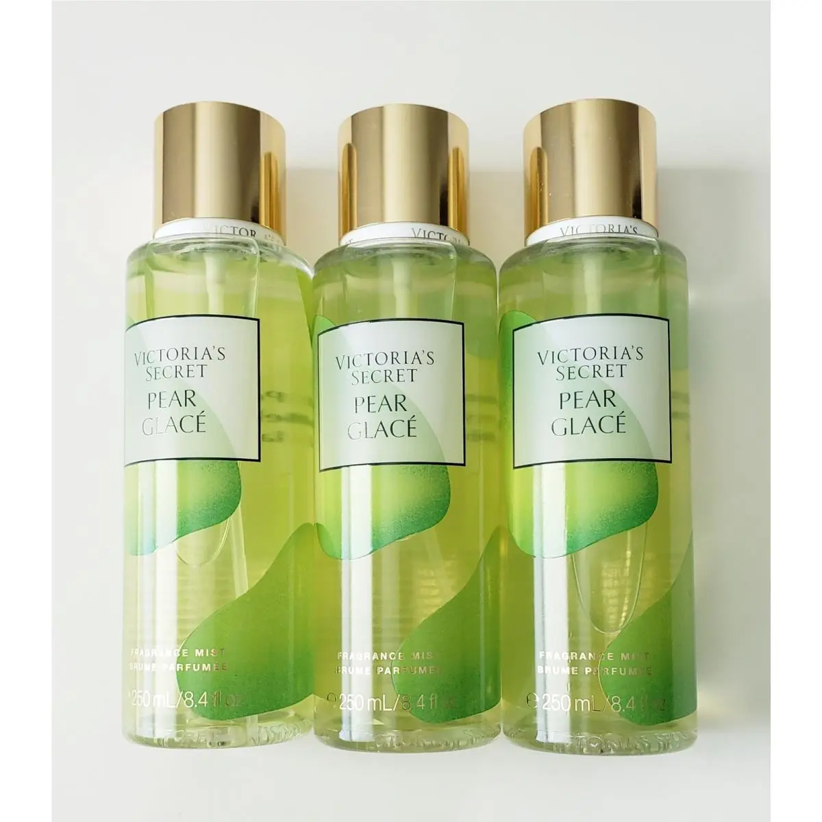Victoria`s Secret Pear Glace Body Mist 8.4 FL OZ Set OF 3