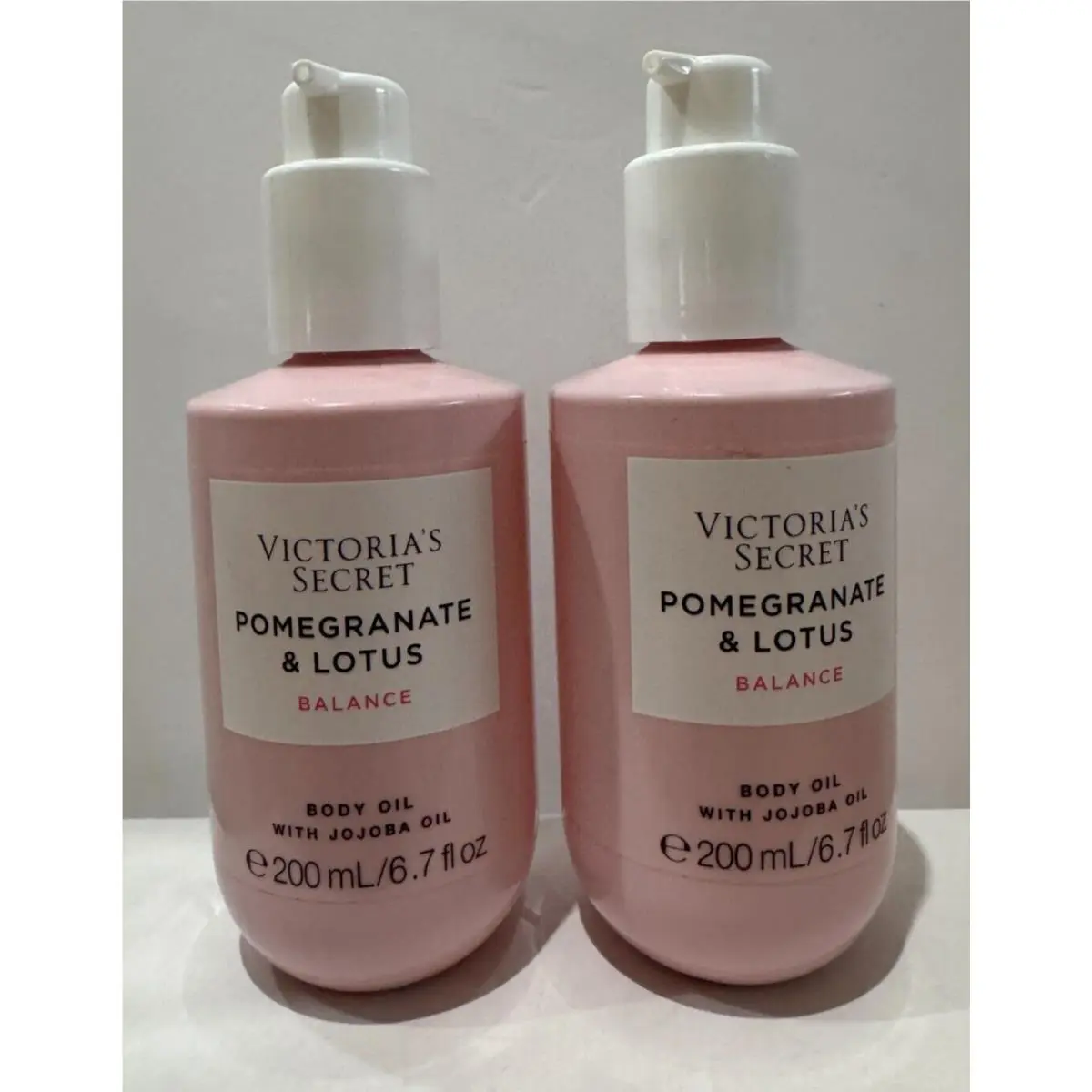 Victoria`s Secret Pomegranate Lotus Balance Body Oil 6.7 oz Set of 2