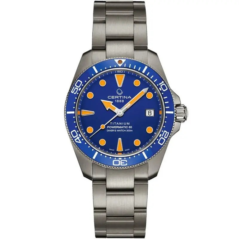 Certina DS Action Diver Titanium 38mm Blue Dial Men`s Watch C0488074404100