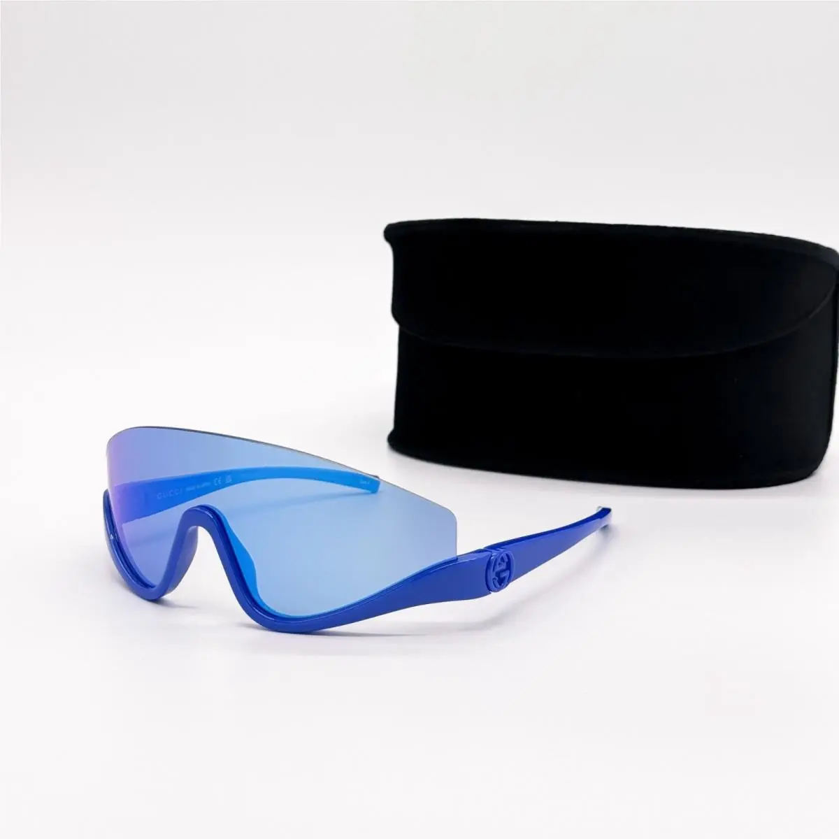 Gucci Sunglasses GG1650S 010 Shield Blue Unisex Gucci Eyewear