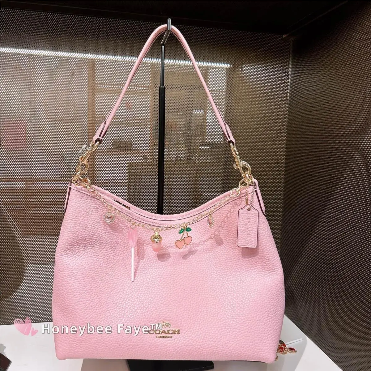 Coach Laurel Shoulder Bag CR148 Gold/carnation