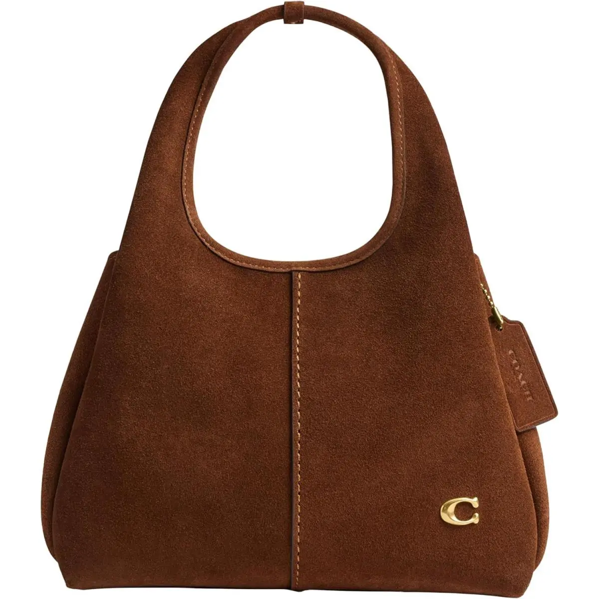 Coach Polished Pebble Leather Lana Shoulder Bag 23 - Warm Brown Suede