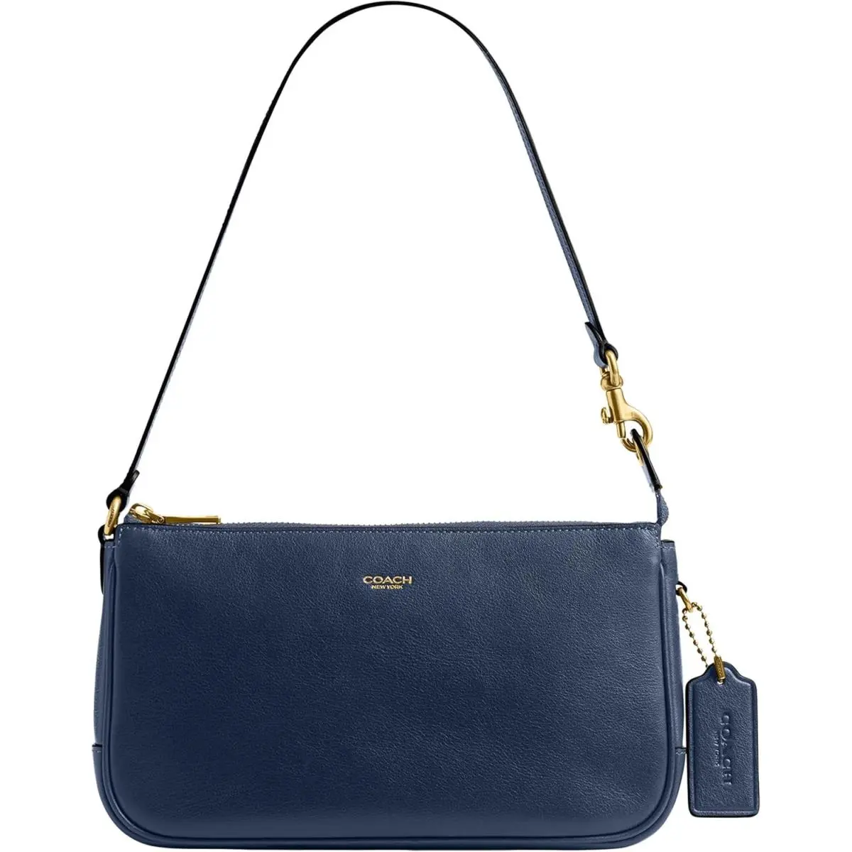 Coach Women`s Natural Grain Leather Plaza Bag - Navy