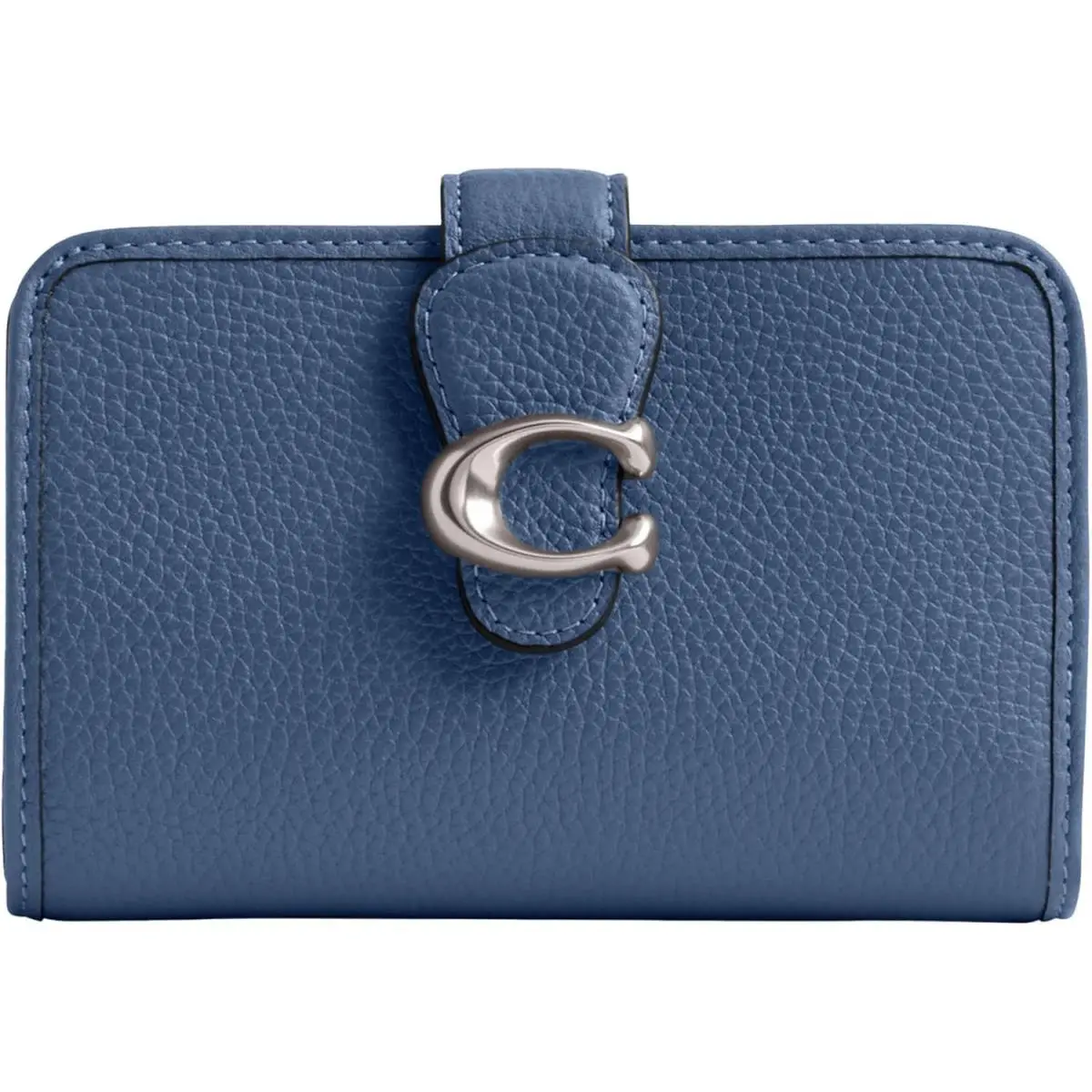 Coach Women`s Polished Pebble Leather Tabby Medium Wallet Sky Blue One Size - Sky Blue