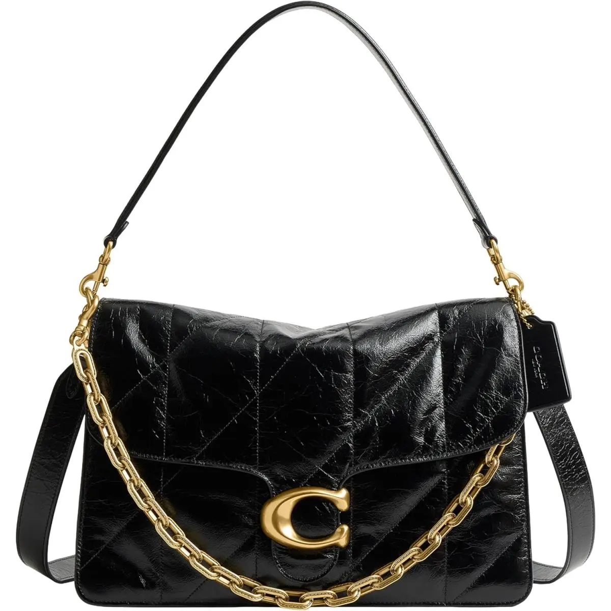 Women`s Quilted Glazed Leather Chain Tabby Shoulder Bag by Coach