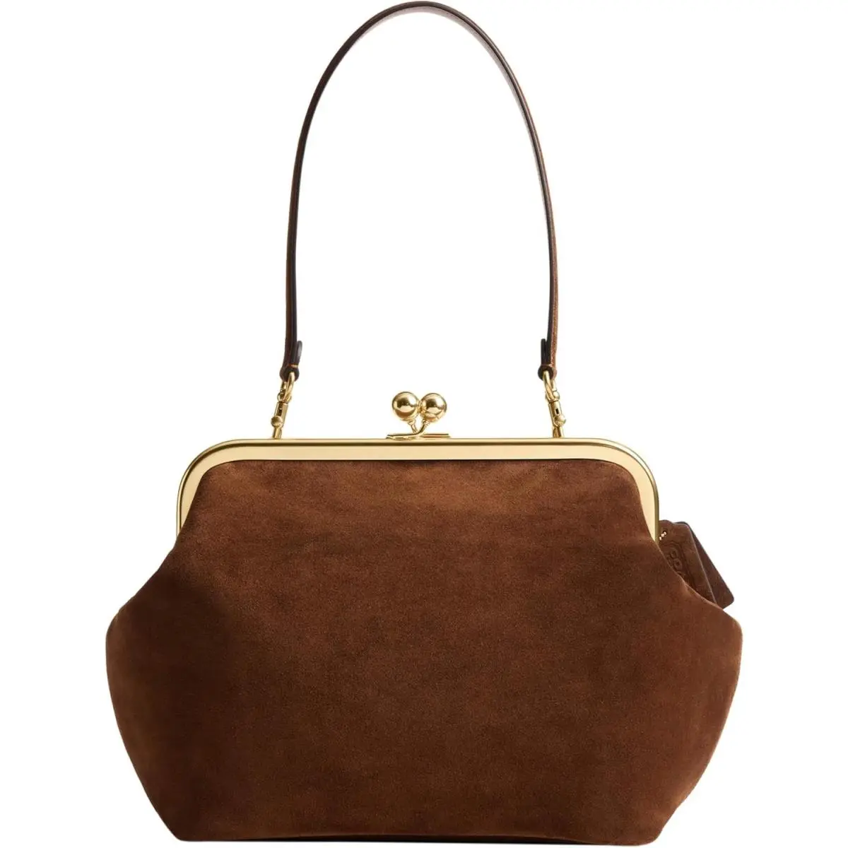 Coach Women`s Suede Kisslock Frame Bag 27