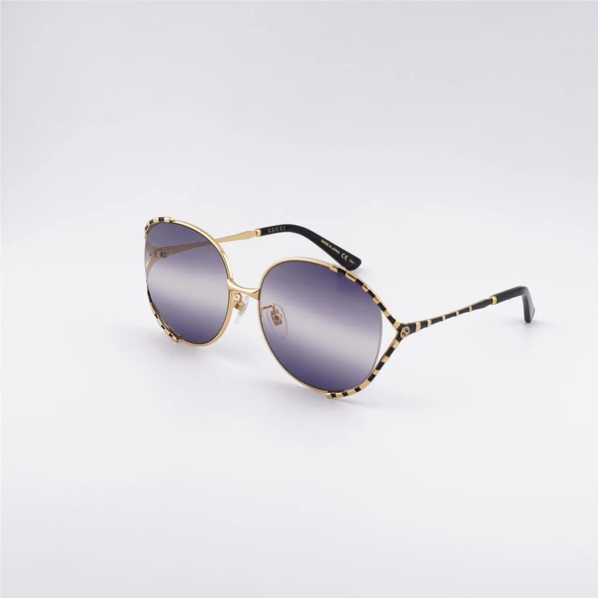 Gucci GG0595S 001 Gold/double Gradient Grey 59-17-135 Sunglasses