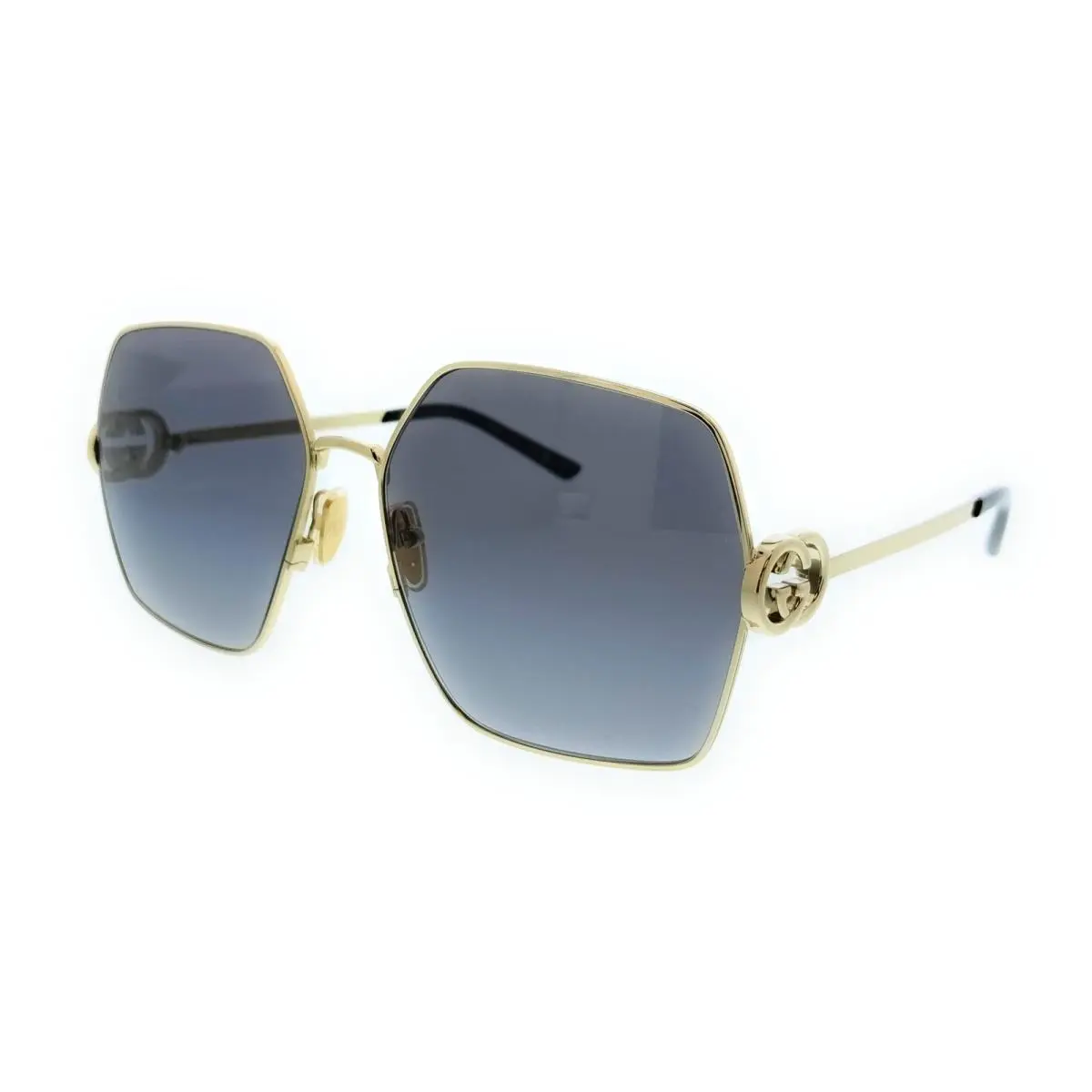 Gucci GG2163S-001 Gold Geometric Women’s Sunglasses