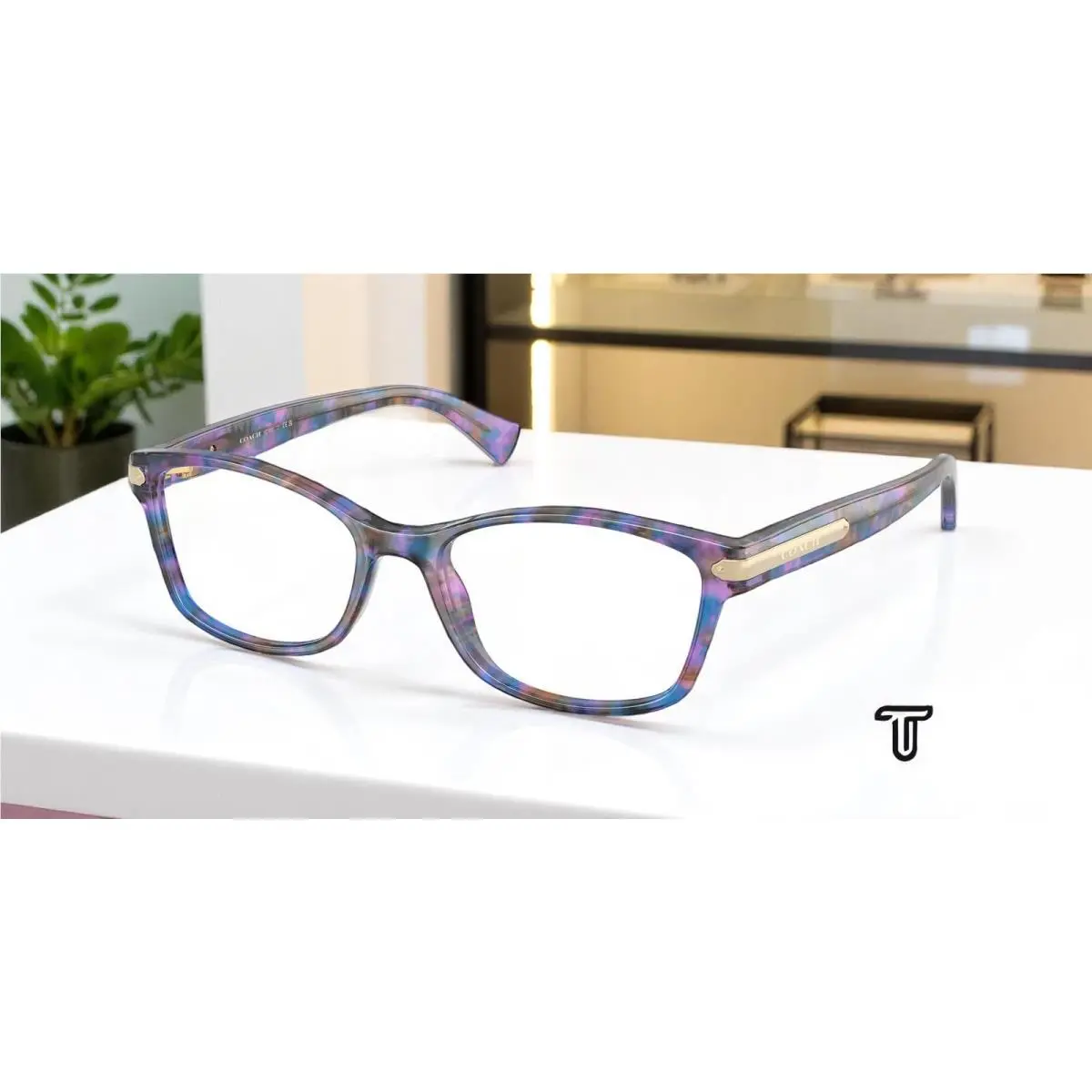 Coach HC6065 5288 Confetti Purple Demo Lens 49 mm Women`s Eyeglasses