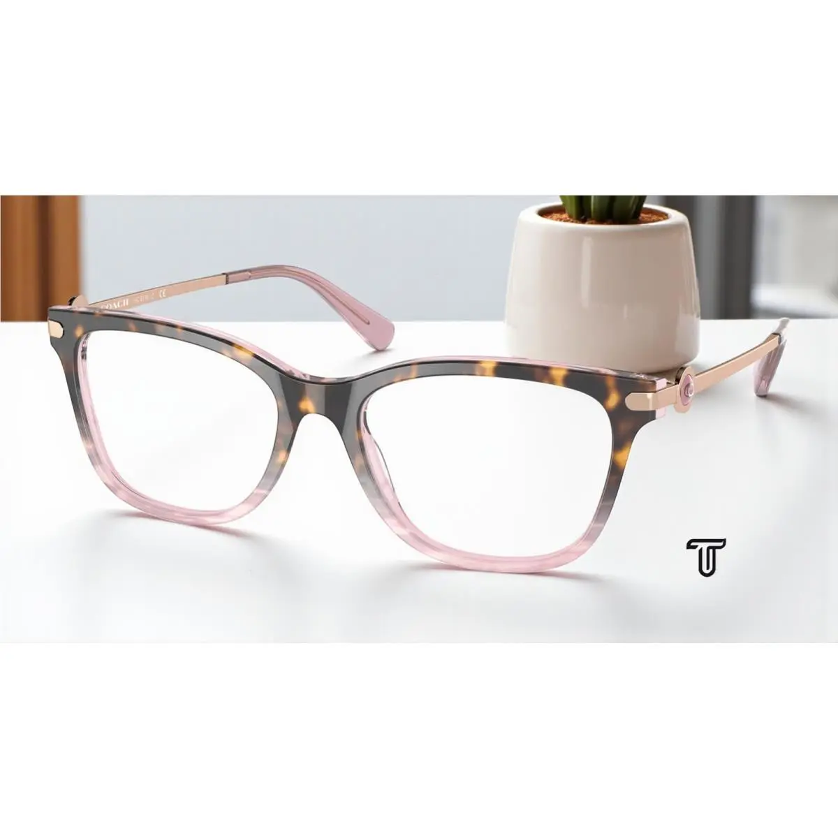 Coach HC6176 5650 Rose Tortoise Gradient Demo Lens 53 mm Women`s Eyeglasses