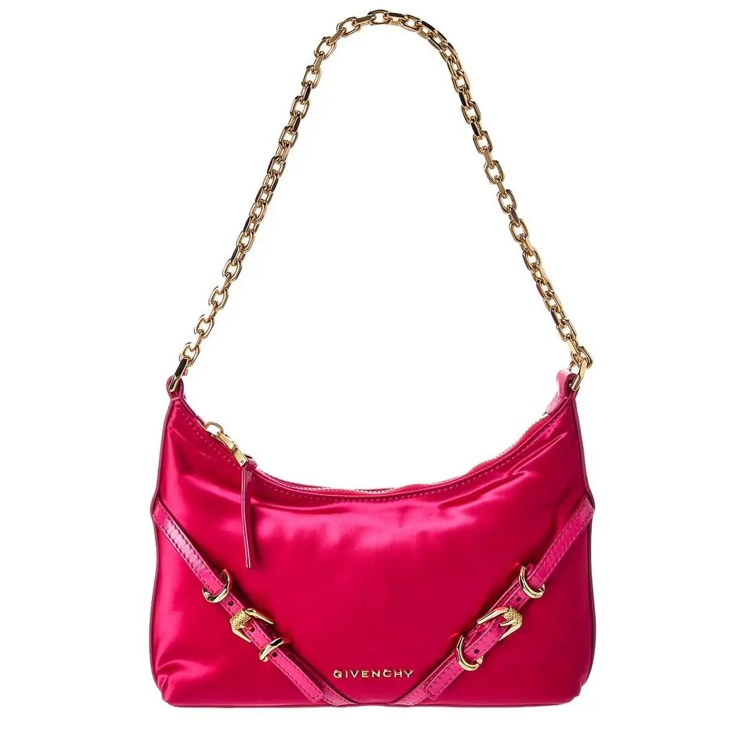 Givenchy Voyou Party Satin Leather Shoulder Bag Women`s Pink