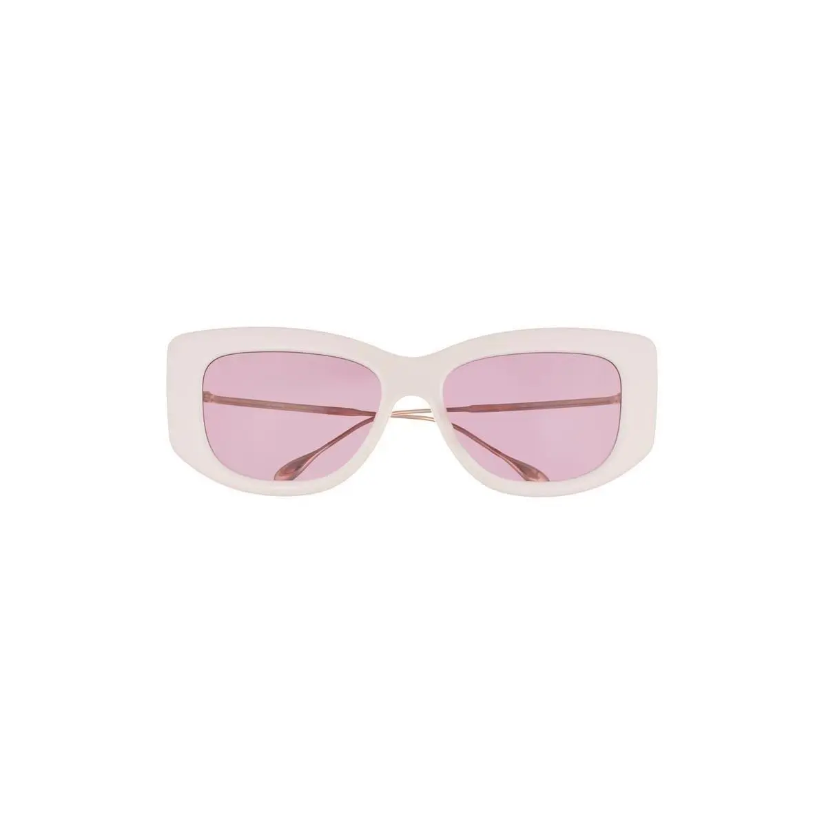 Gucci Women 55mm Polarized Square Sunglasses Ivory Gold Violet
