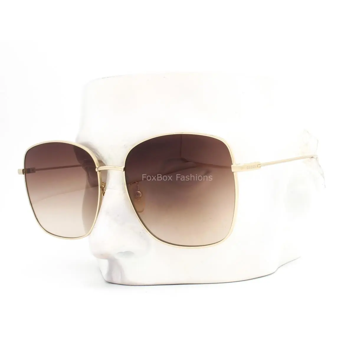 Gucci Sunglasses Polished Gold Brown Gradient Lens GG 1030SK 002 W/case