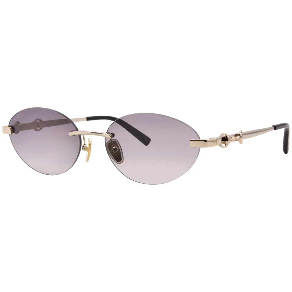GG2051S 002 Sunglasses Women`s Gold/grey Lenses Oval Shape 58mm by Gucci
