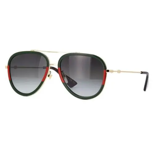 Gucci GG0062S 003 Sunglasses Green Gold UV Aviator Sunglasses