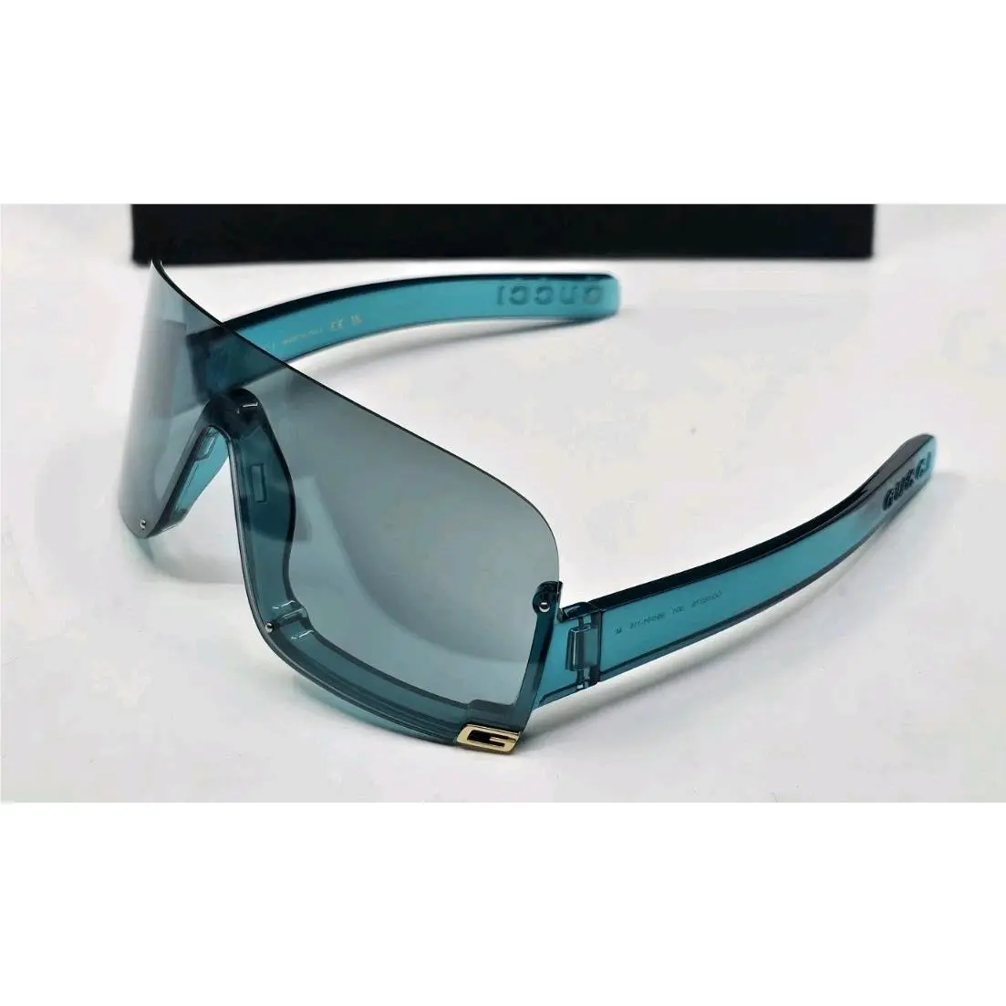 Gucci GG1637S 001 Turquoise Teal Sport Unisex Shield Mask Sunglasses