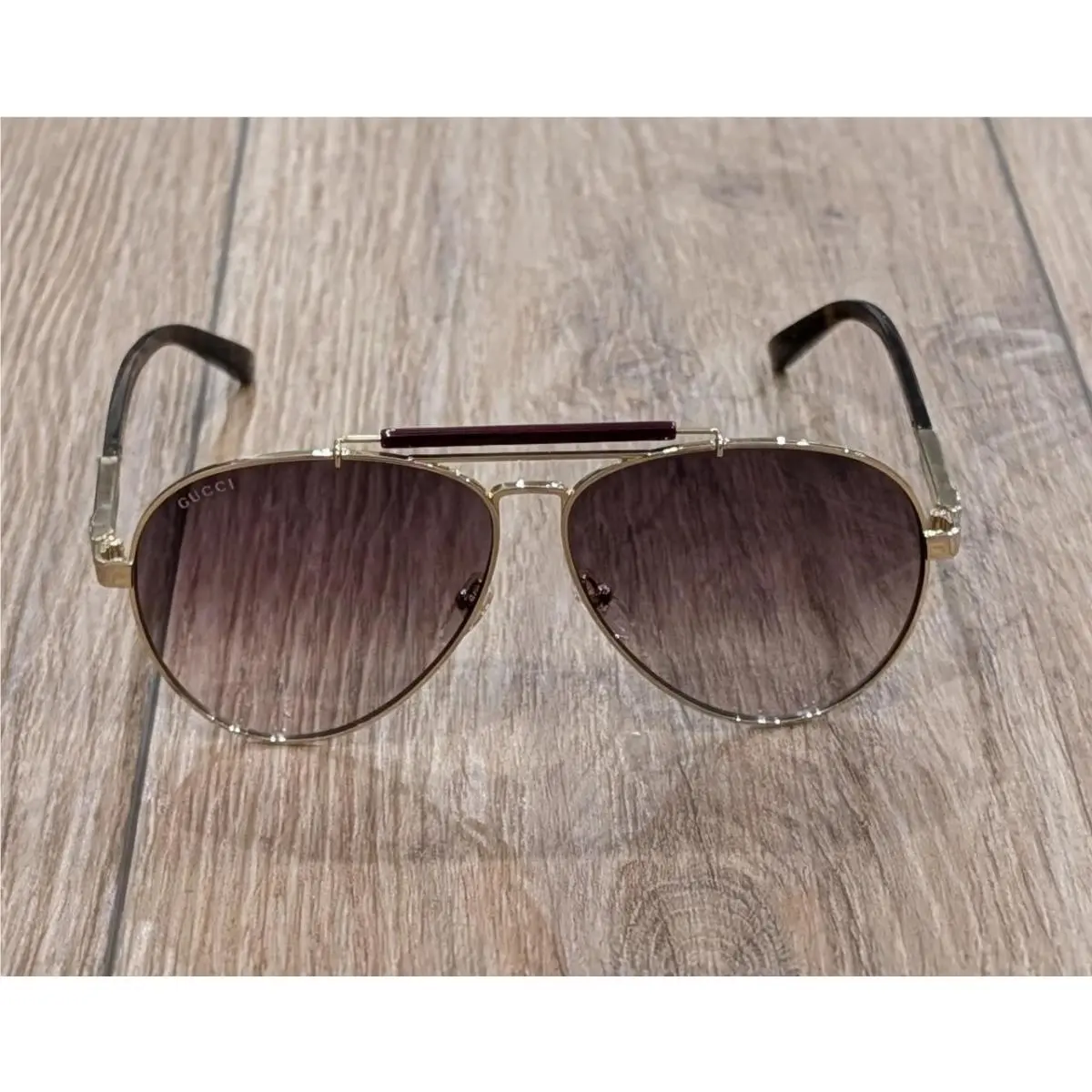 Mens  61mm Aviator Sunglasses Rutenium by Gucci