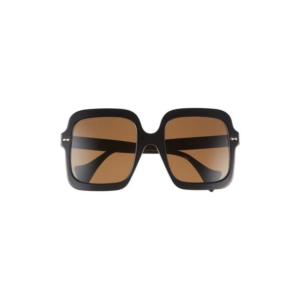Gucci Women 56mm Square Sunglasses Black Black Brown