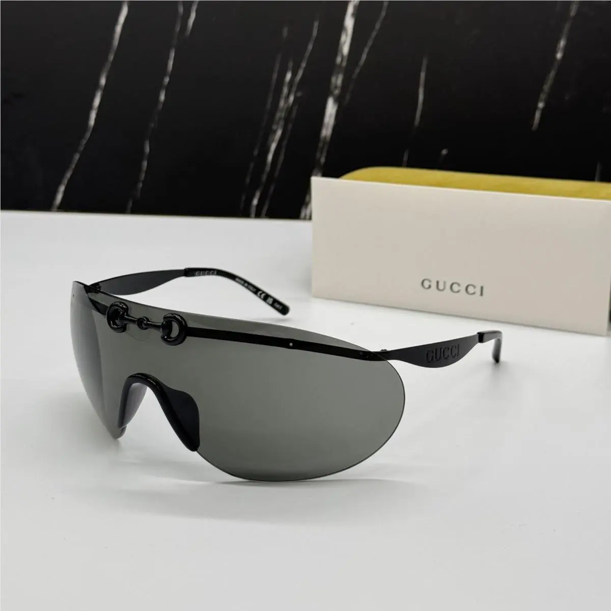 GG1656S 001 Gucci Shield Mask Sunglasses Gucci