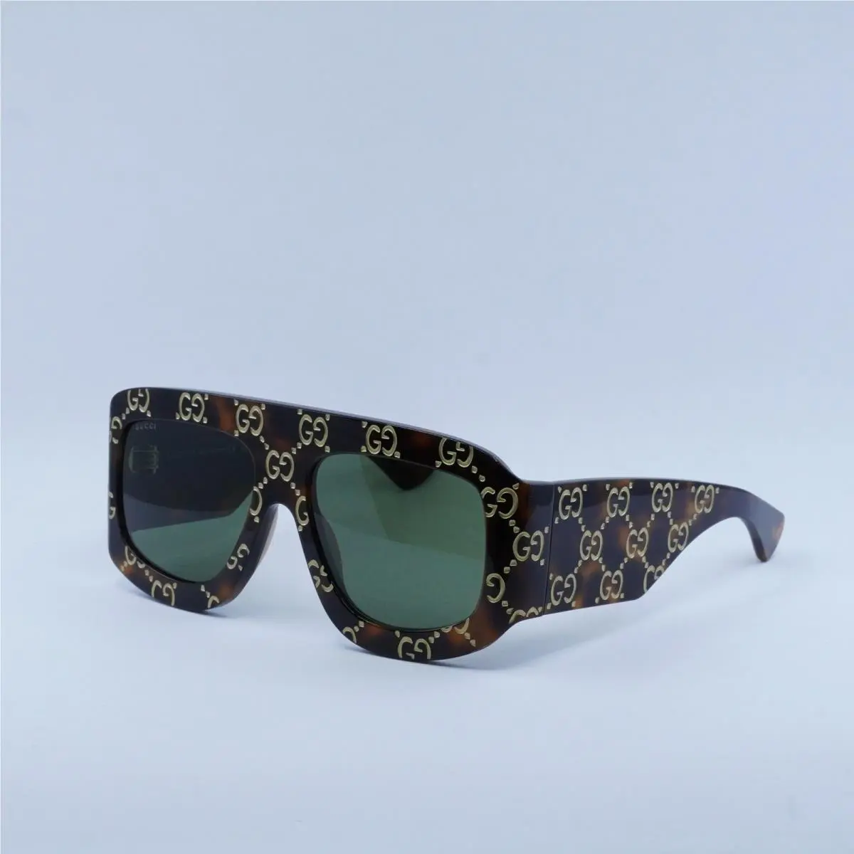 Gucci GG0983S 002 Havana with Gold GG Pattern/green 59-18-135 Sunglasses