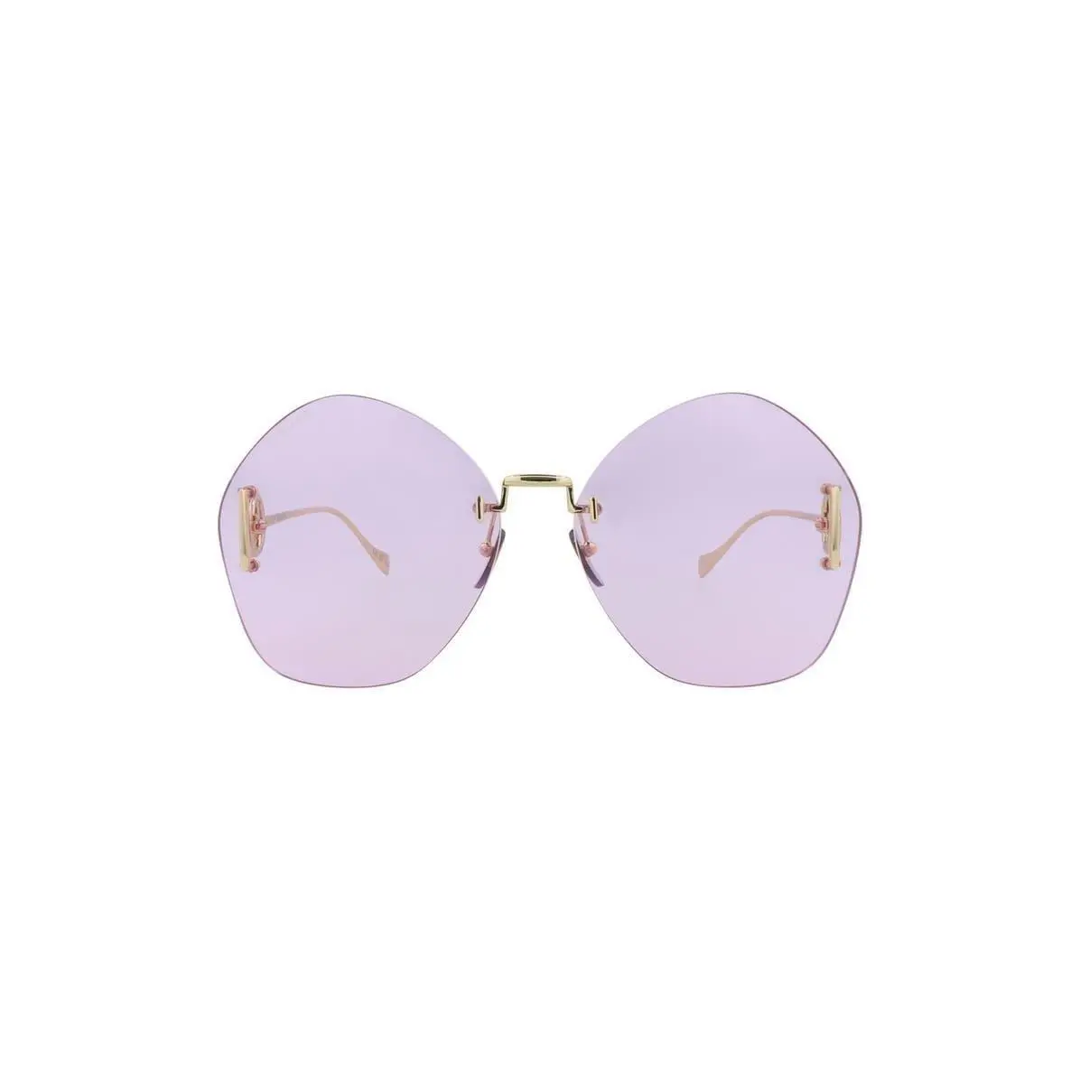 Gucci Women Novelty 65mm Oversize Round Sunglasses Gold Gold Viole