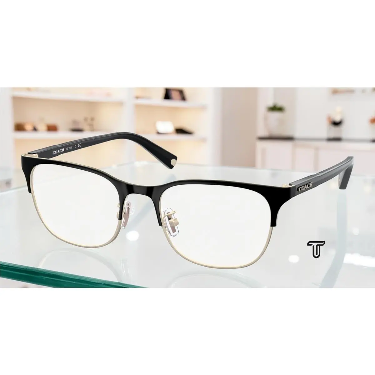 HC5131 9346 Black Gold Demo Lens 51 mm Men`s Eyeglasses by Coach